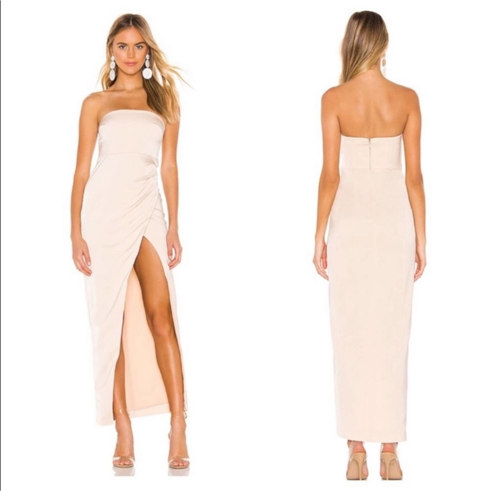 NWT NBD Revolve Lucilda Strapless Slit Gown
